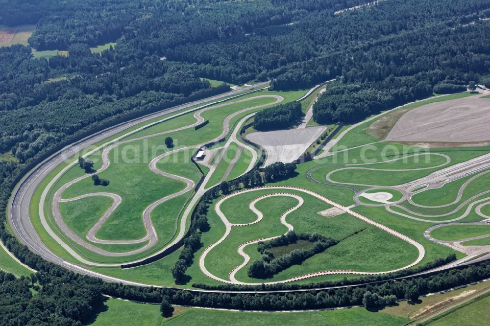 Neustadt an der Donau from above - Terrain of the Audi car test track in Schwaig near Neustadt an der Donau in the state of Bavaria