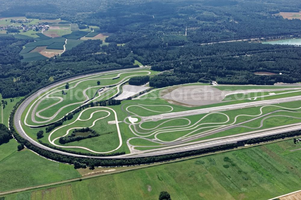 Neustadt an der Donau from the bird's eye view: Terrain of the Audi car test track in Schwaig near Neustadt an der Donau in the state of Bavaria