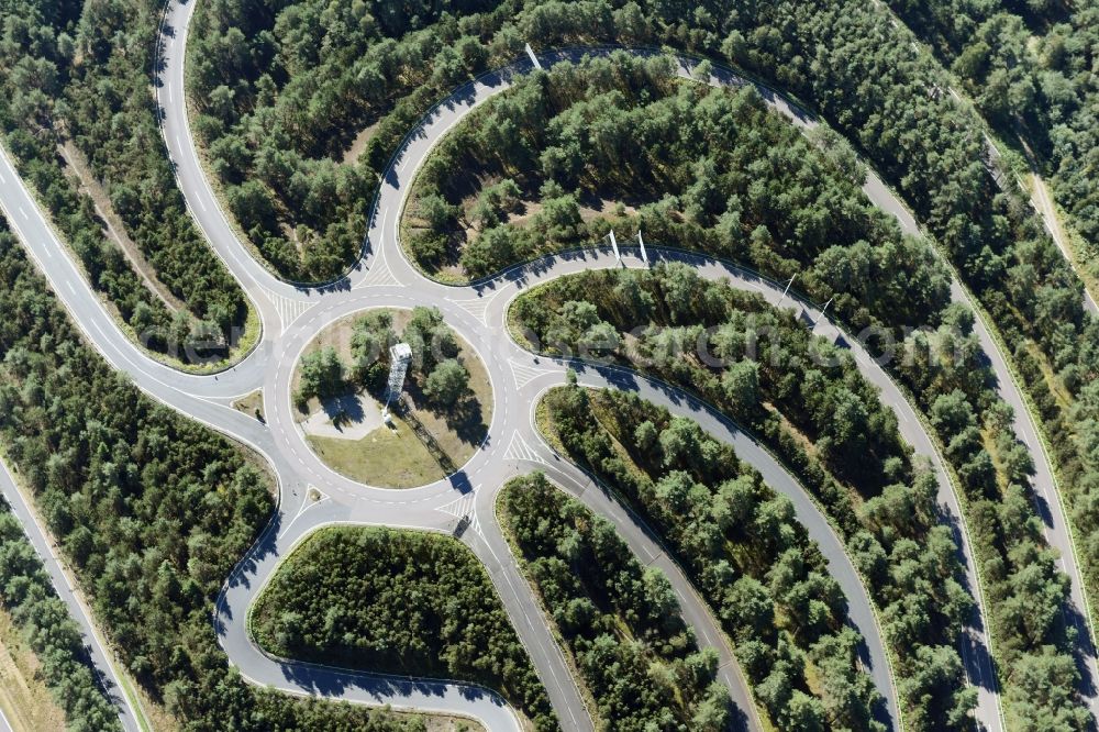 Aerial image Wittingen - Test track and practice area for training in the driving safety center Volkswagen AG Testgelaende Ehra-Lessien in Wittingen in the state Lower Saxony