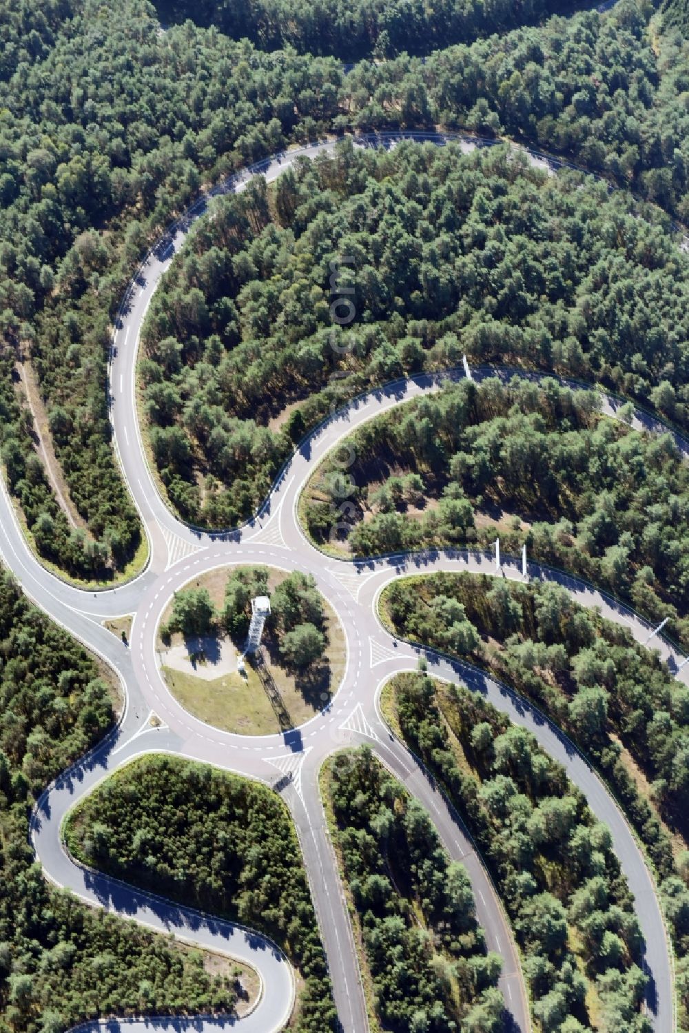 Aerial photograph Wittingen - Test track and practice area for training in the driving safety center Volkswagen AG Testgelaende Ehra-Lessien in Wittingen in the state Lower Saxony