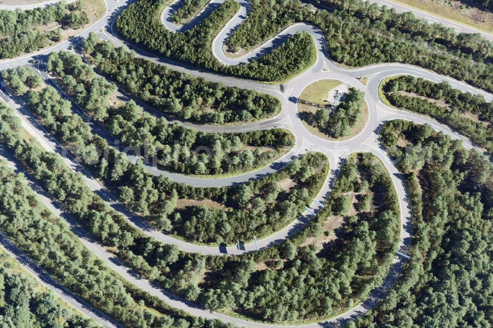 Aerial image Wittingen - Test track and practice area for training in the driving safety center Volkswagen AG Testgelaende Ehra-Lessien in Wittingen in the state Lower Saxony