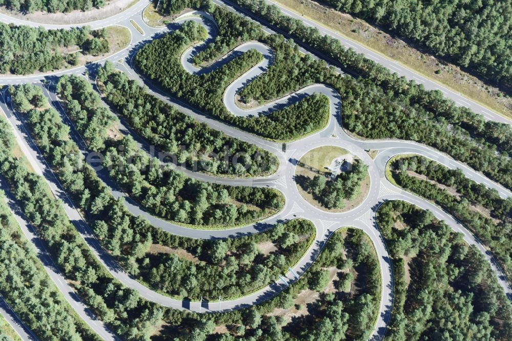 Aerial photograph Wittingen - Test track and practice area for training in the driving safety center Volkswagen AG Testgelaende Ehra-Lessien in Wittingen in the state Lower Saxony