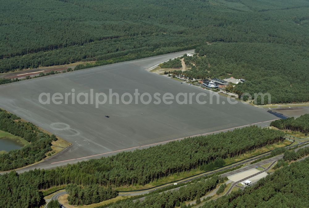 Wittingen from the bird's eye view: Test track and practice area for training in the driving safety center and traffic training area Volkswagen AG test site Ehra-Lessien in a forest and woodland area in Wittingen in the state of Lower Saxony