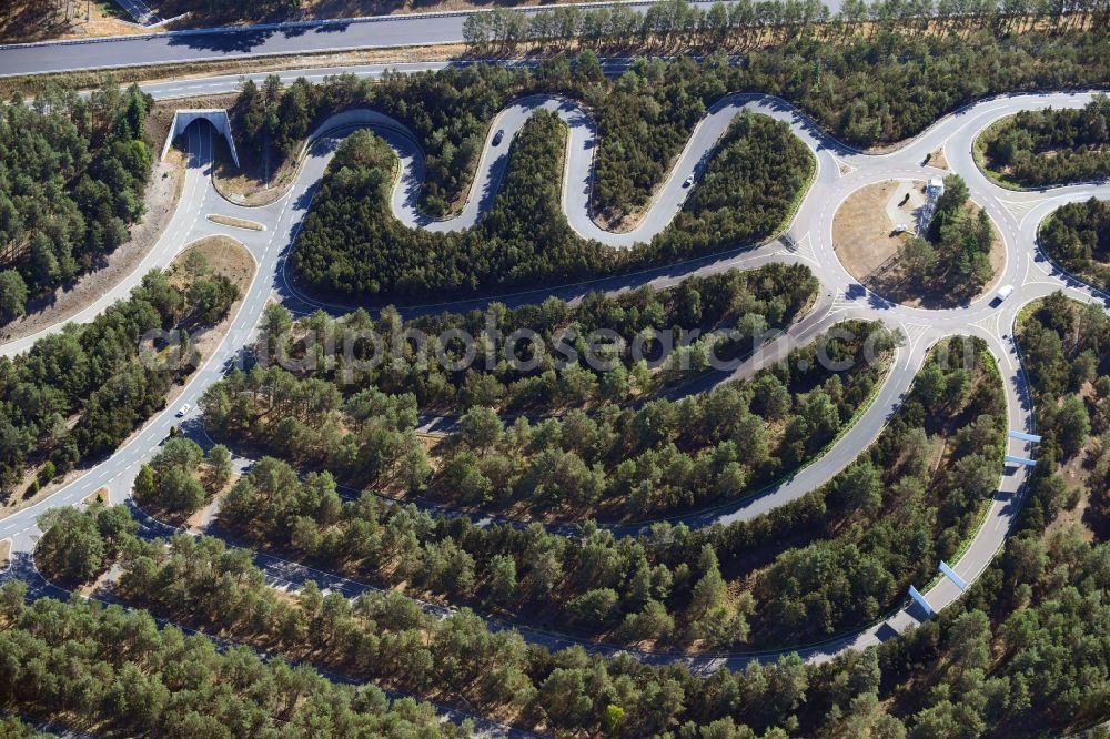 Aerial photograph Wittingen - Test track and practice area for training in the driving safety center Volkswagen AG Testgelaende Ehra-Lessien in Wittingen in the state Lower Saxony