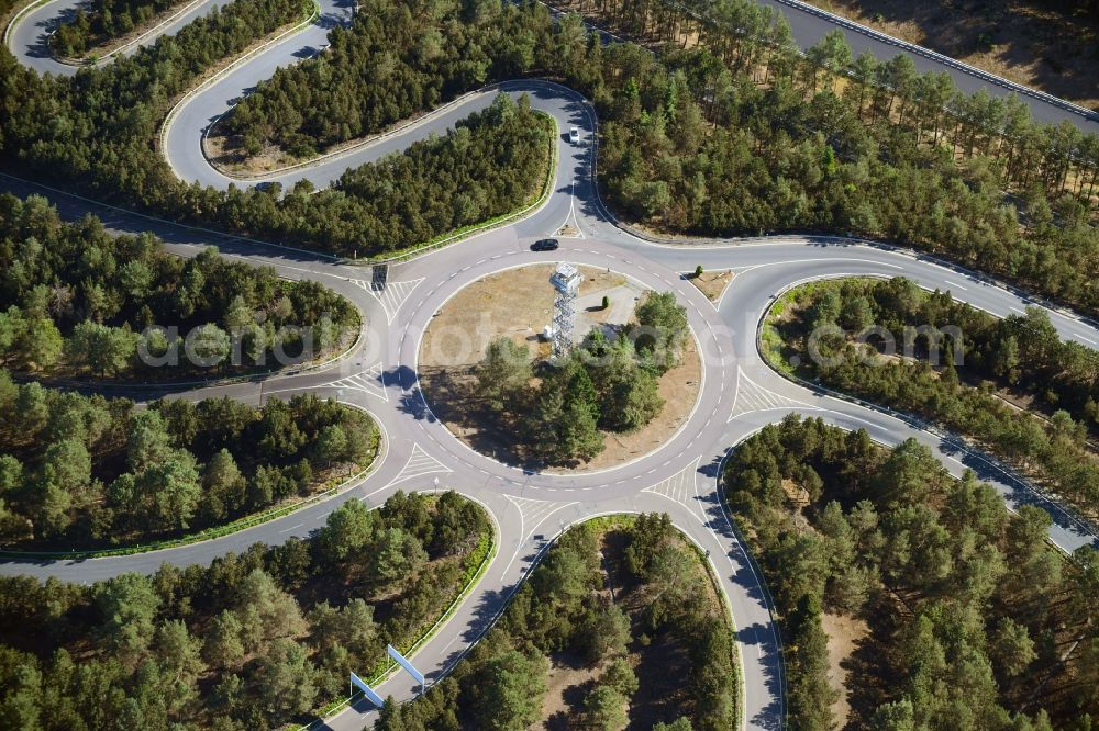 Wittingen from the bird's eye view: Test track and practice area for training in the driving safety center Volkswagen AG Testgelaende Ehra-Lessien in Wittingen in the state Lower Saxony