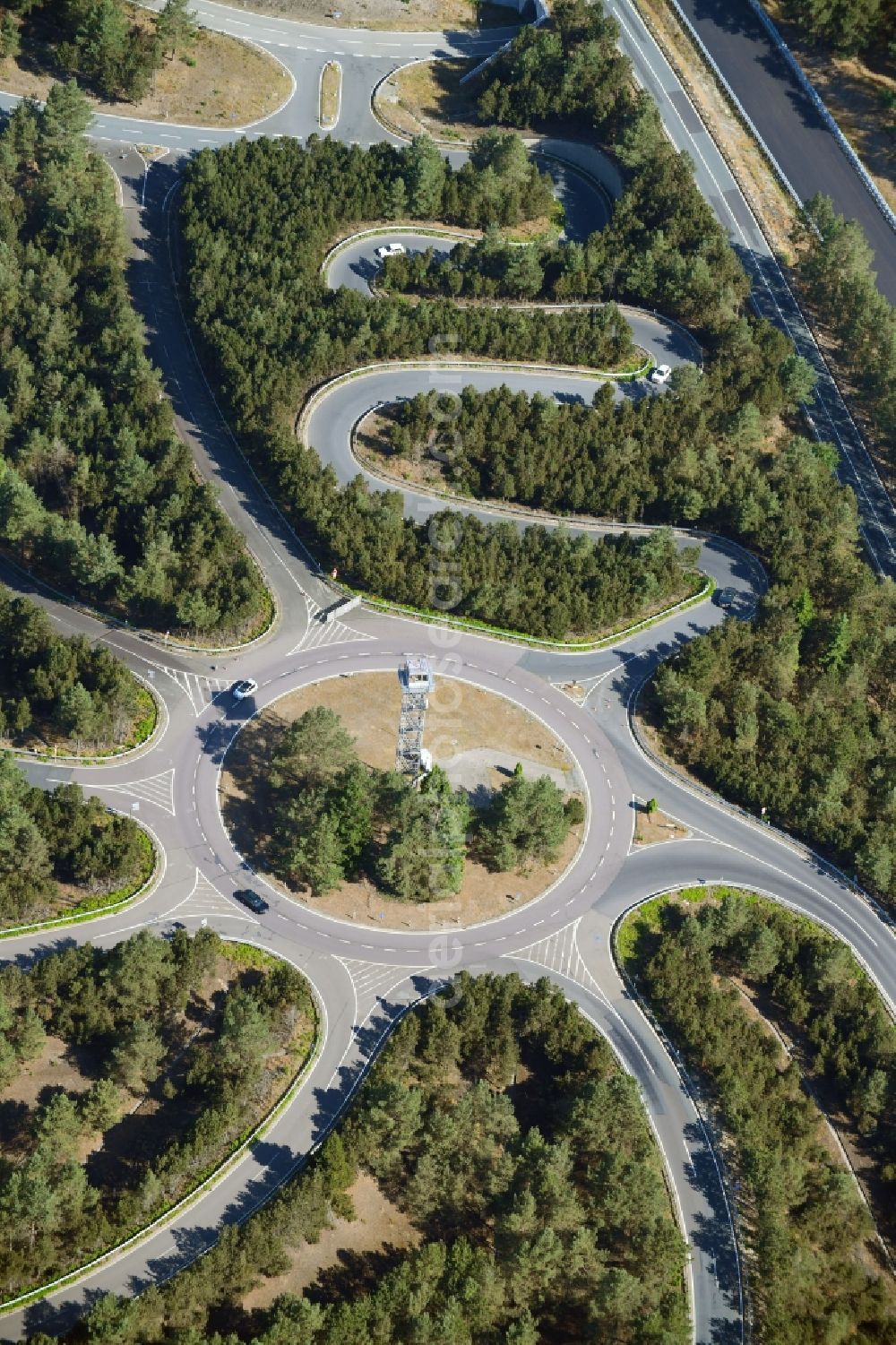 Aerial image Wittingen - Test track and practice area for training in the driving safety center Volkswagen AG Testgelaende Ehra-Lessien in Wittingen in the state Lower Saxony