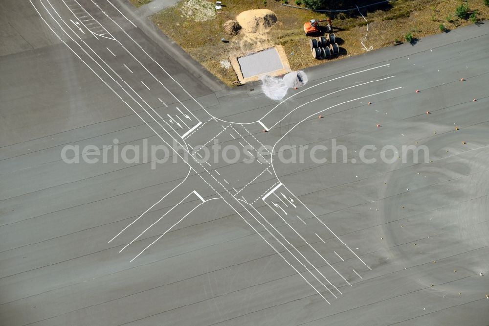 Wittingen from the bird's eye view: Test track and practice area for training in the driving safety center Volkswagen AG Testgelaende Ehra-Lessien in Wittingen in the state Lower Saxony