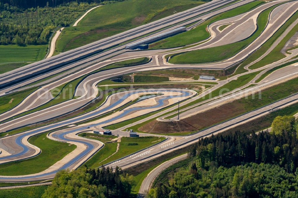 Immendingen from the bird's eye view: Test track and practice area for training in the driving safety center of Daimler AG Pruef- and Technologiezentrum Am Talmannsberg in Immendingen in the state Baden-Wurttemberg, Germany