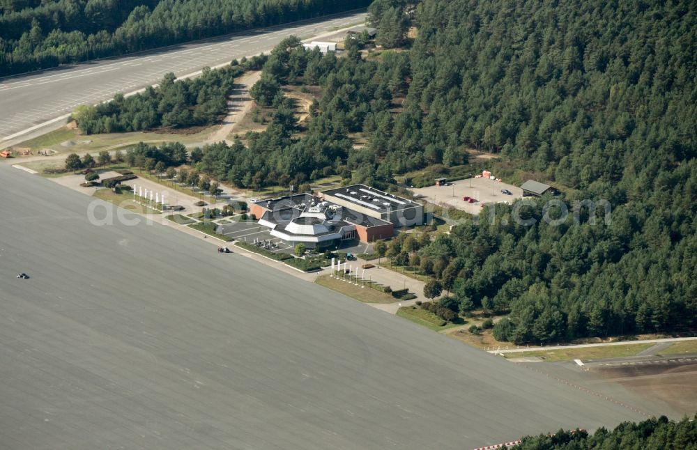 Ehra-Lessien from the bird's eye view: Test track of in Ehra-Lessien Volkswagen AG in Lower Saxony. The Ehra-Lessien, also test site Ehra, site is a testing ground for motor vehicles of the Volkswagen AG. It is the biggest site worldwide