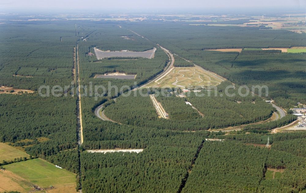 Aerial image Ehra-Lessien - Test track of in Ehra-Lessien Volkswagen AG in Lower Saxony. The Ehra-Lessien, also test site Ehra, site is a testing ground for motor vehicles of the Volkswagen AG. It is the biggest site worldwide