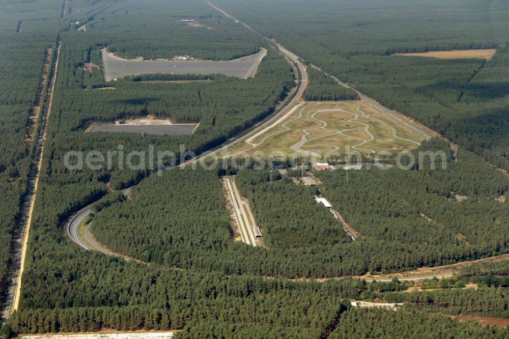 Aerial photograph Ehra-Lessien - Test track of in Ehra-Lessien Volkswagen AG in Lower Saxony. The Ehra-Lessien, also test site Ehra, site is a testing ground for motor vehicles of the Volkswagen AG. It is the biggest site worldwide