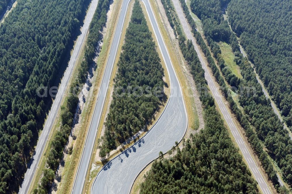 Aerial image Wittingen - Test track and practice area for training in the driving safety center Volkswagen AG Testgelaende Ehra-Lessien in Wittingen in the state Lower Saxony