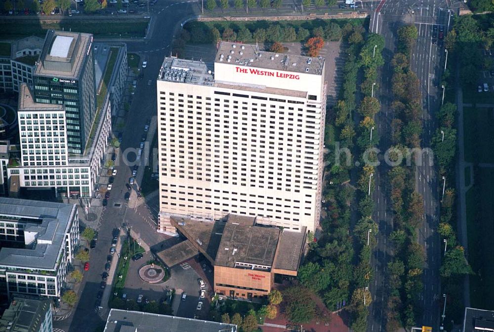 Leipzig / Sachsen from above - Das The Westin Leipzig befindet sich im Stadtzentrum, unweit vieler Sehenswürdigkeiten im historischen Stadtkern, alles ist in nur wenigen Gehminuten erreichbar. The Westin Leipzig, Gerberstraße 15 · 04105 Leipzig, TEL.: +49 341 988 0, FAX: +493419881229, info@westin-leipzig.com,