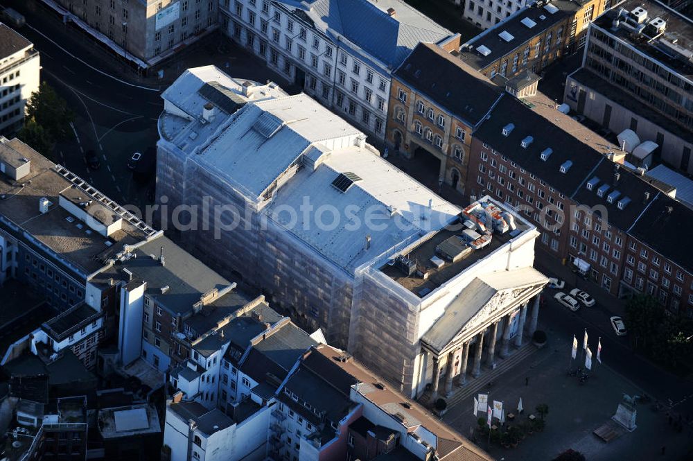 Aachen from above - Das Theater Aachen am Kapuzinergraben und Theaterplatz in Aachen. The theatre Aachen at the streets Kapuzinergraben and Theaterplatz in Aachen.