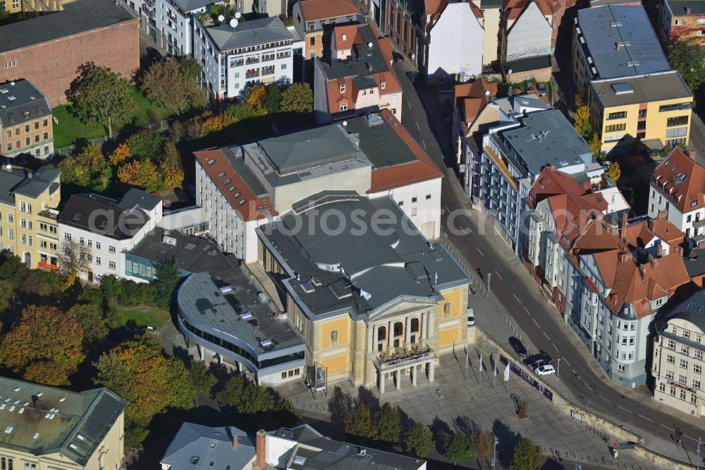 Aerial image Halle (Saale) - Theater Stages Halle in Halle (Saale) in Saxony-Anhalt. buehnen-halle.de