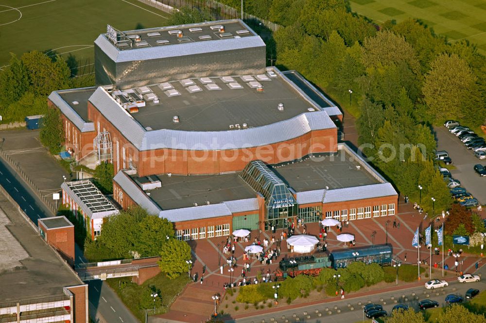 Aerial photograph Bochum - Blick auf das Musical-Theater Starlight Express in Bochum. Bochum musical theater Starlight Express.