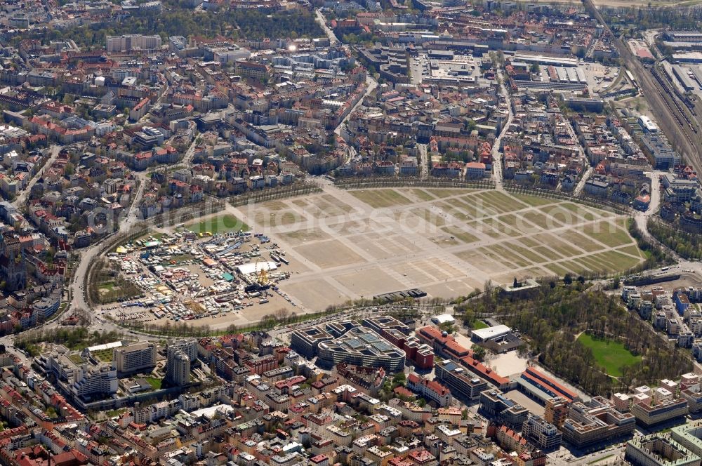 München from the bird's eye view: View of the Theresienwiese in Munich in the state Bavaria