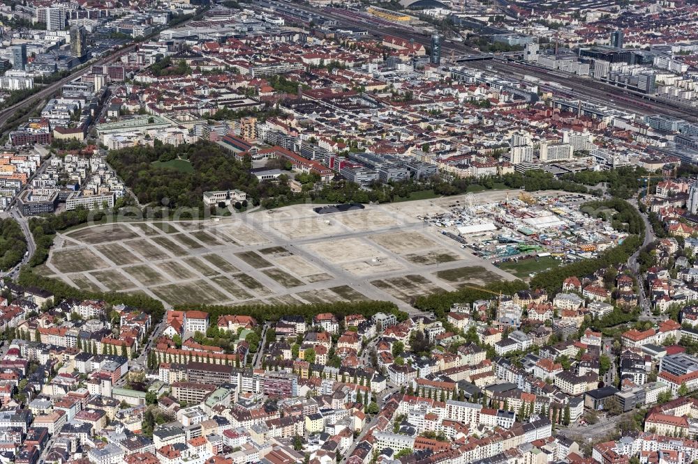 Aerial image München - View of the Theresienwiese in Munich in the state Bavaria