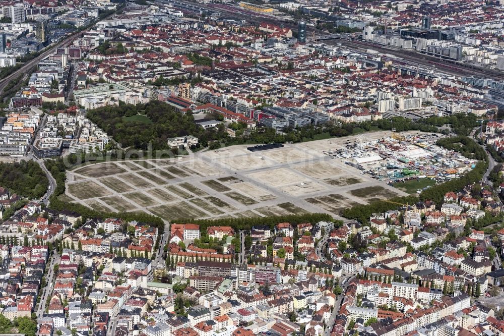 Aerial photograph München - View of the Theresienwiese in Munich in the state Bavaria