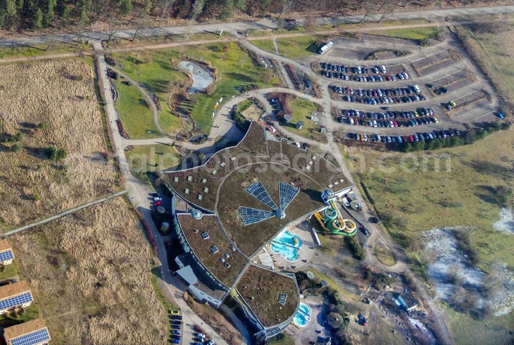 Aerial photograph Templin - Spa and swimming pools at the swimming pool of the leisure facility Aqua & Sol in Templin in the state Brandenburg, Germany