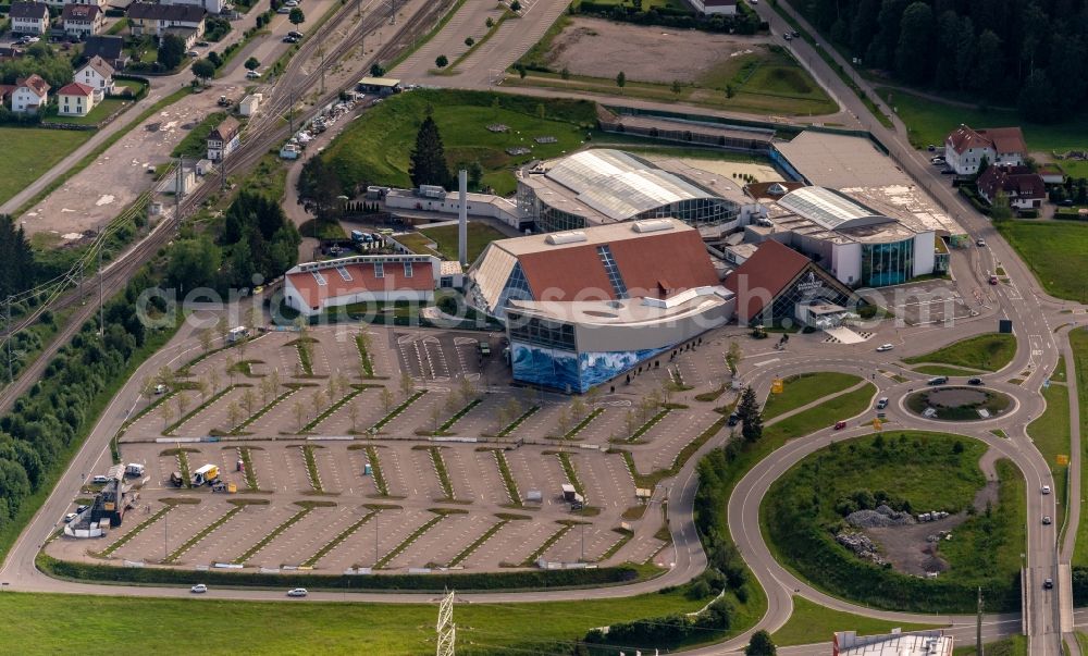 Aerial image Titisee-Neustadt - Spa and swimming pools at the swimming pool of the leisure facility Badeparadies Schwarzwald in Titisee-Neustadt in the state Baden-Wurttemberg, Germany