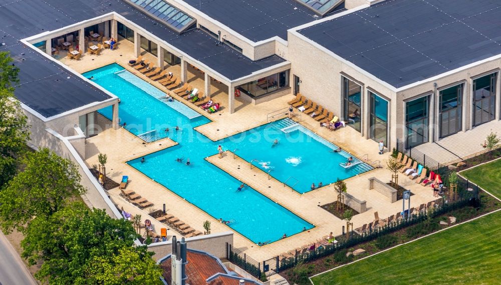 Werne from above - Spa and swimming pool at the swimming pool of Recreation Natur-Solebad Werne GmbH in Werne in the state North Rhine-Westphalia