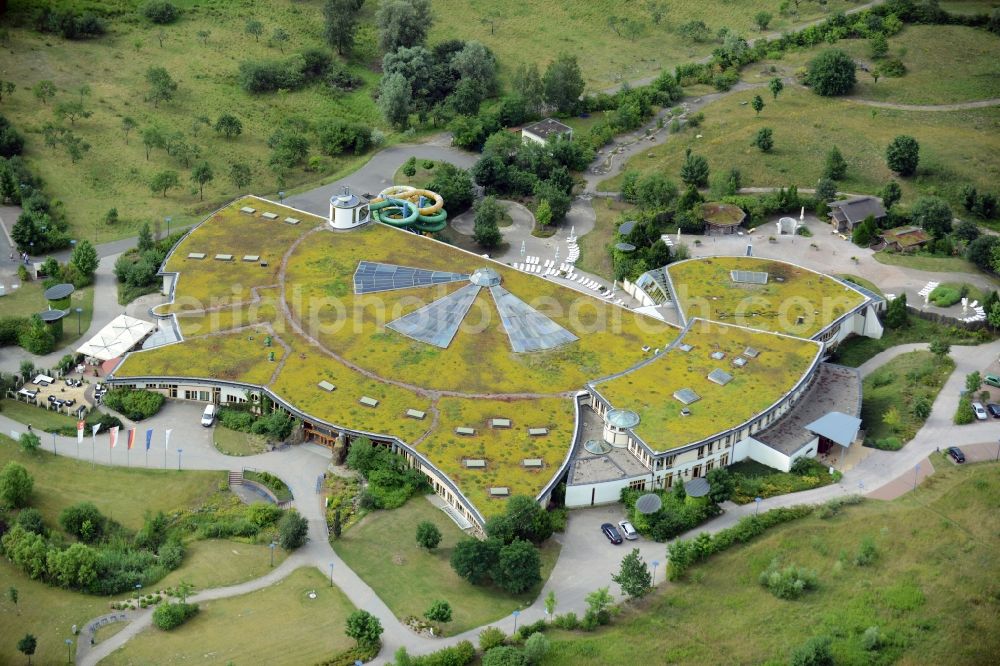 Aerial image Templin - Spa and swimming pools at the swimming pool of the leisure facility NaturThermeTemplin GmbH in Templin in the state Brandenburg