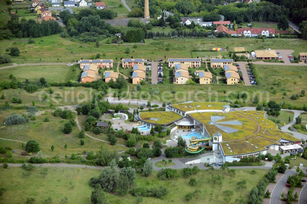 Aerial image Templin - Spa and swimming pools at the swimming pool of the leisure facility NaturThermeTemplin GmbH in Templin in the state Brandenburg