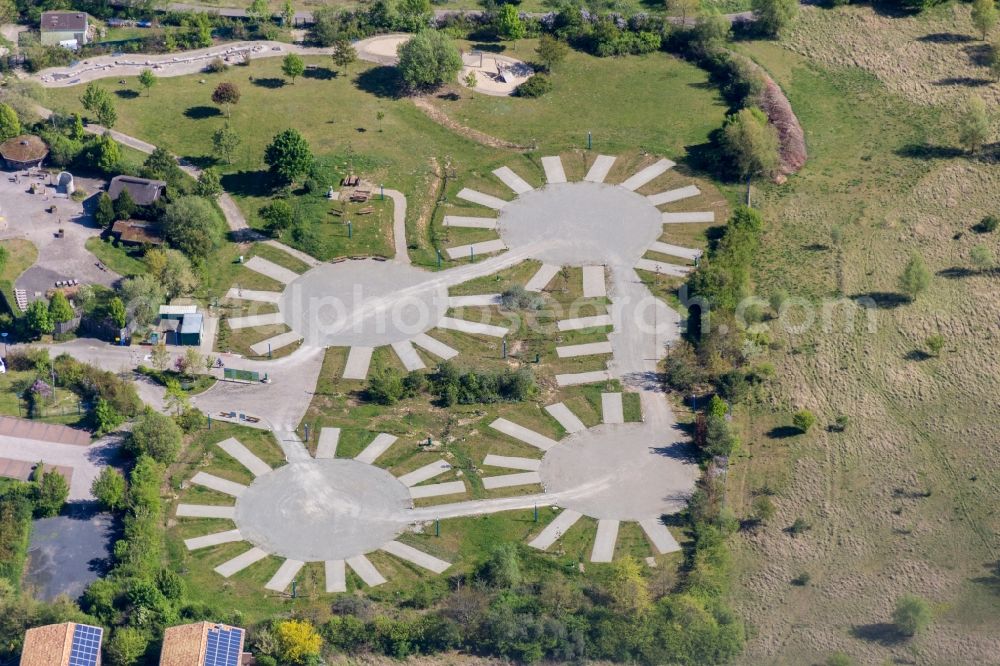 Templin from above - Spa and swimming pools at the swimming pool of the leisure facility NaturThermeTemplin on Dargersdorfer Strasse in Templin in the state Brandenburg, Germany