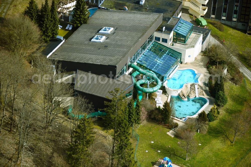 Aerial image Hausen - Spa and swimming pools at the swimming pool of the leisure facility Rother Lagune on Rother Kuppe in the district Roth in Hausen in the state Bavaria, Germany