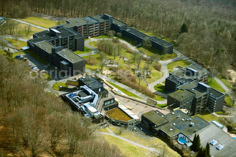 Hausen from above - Spa and swimming pools at the swimming pool of the leisure facility Rother Lagune on Rother Kuppe in the district Roth in Hausen in the state Bavaria, Germany