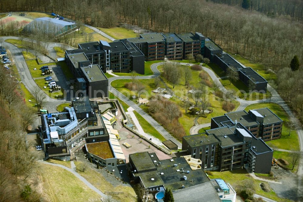 Hausen from the bird's eye view: Spa and swimming pools at the swimming pool of the leisure facility Rother Lagune on Rother Kuppe in the district Roth in Hausen in the state Bavaria, Germany