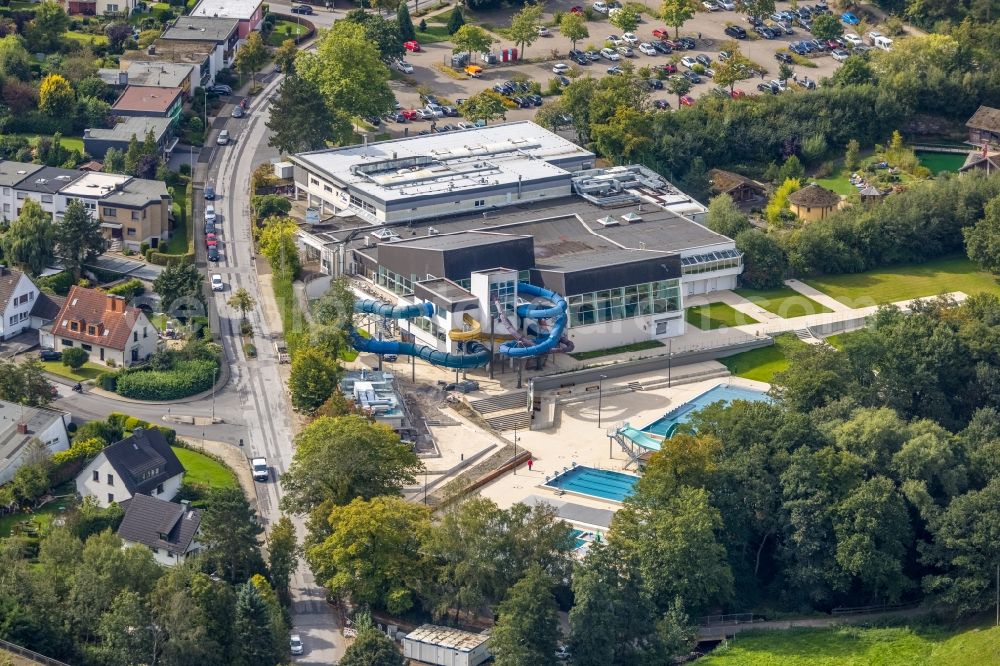 Aerial image Gevelsberg - Spa and swimming pools at the swimming pool of the leisure facility Schwimm-in Gevelsberg on Ochsenkonp in Gevelsberg in the state North Rhine-Westphalia, Germany