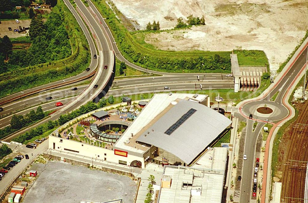 Aerial image Bielefeld / NRW - Therme und Spaßbad in Bielefeld am Hauptbahnhof. Datum: 26.05.03