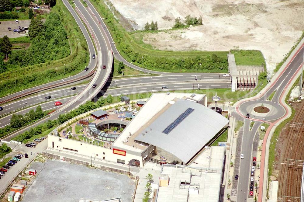 Bielefeld / NRW from above - Therme und Spaßbad in Bielefeld am Hauptbahnhof. Datum: 26.05.03