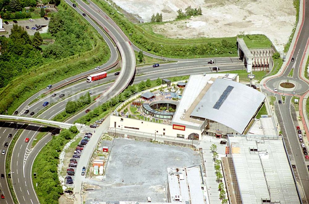 Bielefeld / NRW from the bird's eye view: Therme und Spaßbad in Bielefeld am Hauptbahnhof. Datum: 26.05.03