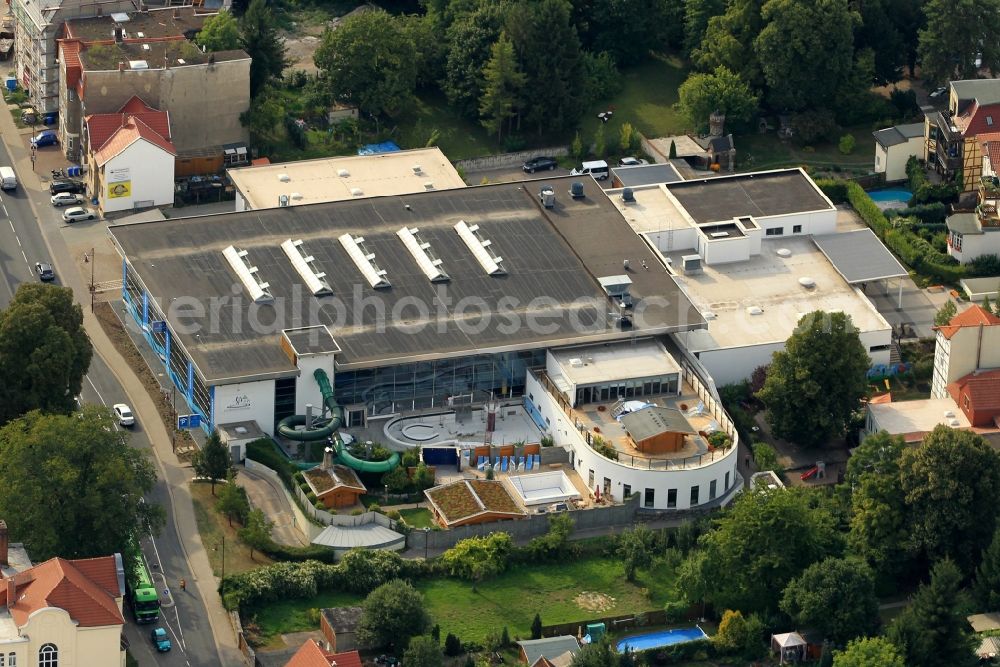 Mühlhausen from the bird's eye view: Thermal bads Thüringentherme in Muehlhausen in Thuringia