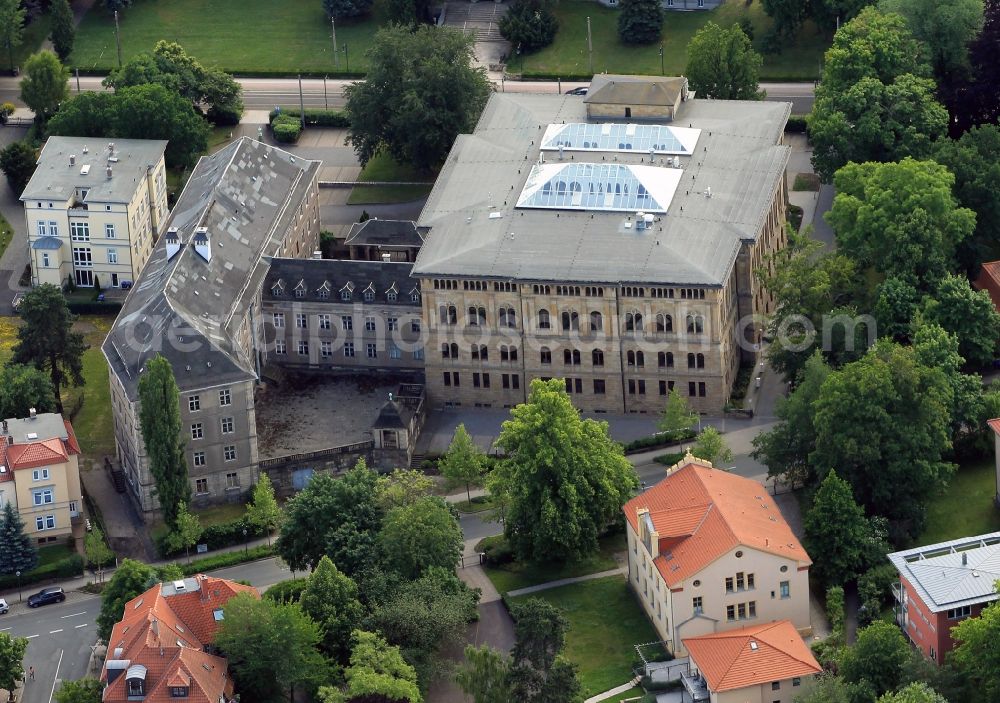 Gotha from above - The Thuringian Tax Court is located at Bahnhofstrasse in Gotha in Thuringia. The building was built in the late 19th century by the Gotha Life Insurance aG by architect Bruno Elbo. For this reason is called the building home insurance history