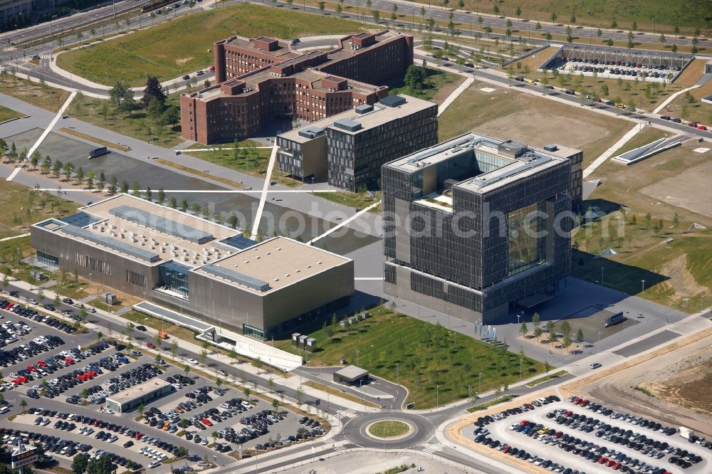 Aerial photograph Essen - View of the headquarters of ThyssenKrupp in Essen in the state North Rhine-Westphalia