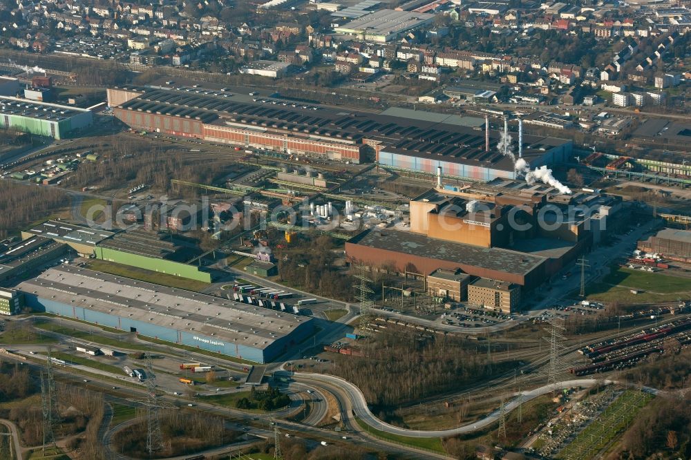 Bochum from the bird's eye view: View of the ThyssenKrupp Nirosta factory in Bochum in the state North Rhine-Westphalia