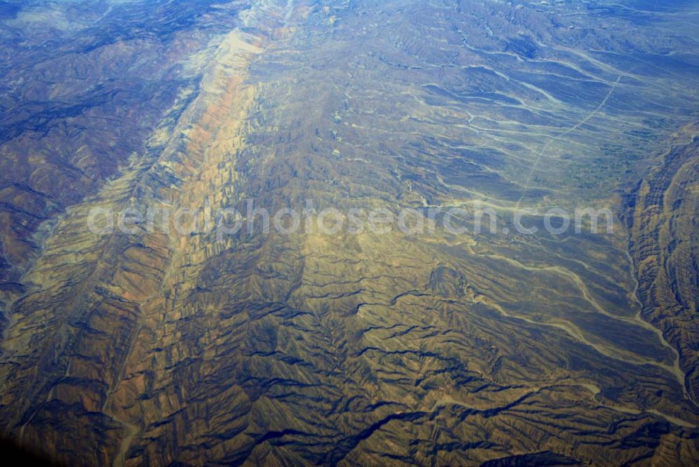 Aerial image Dera Ghazi Khan / Pakistan - Grenze zu Afghanistan westlich der Tiefebene bei Dera Ghazi Khan in Pakistan.