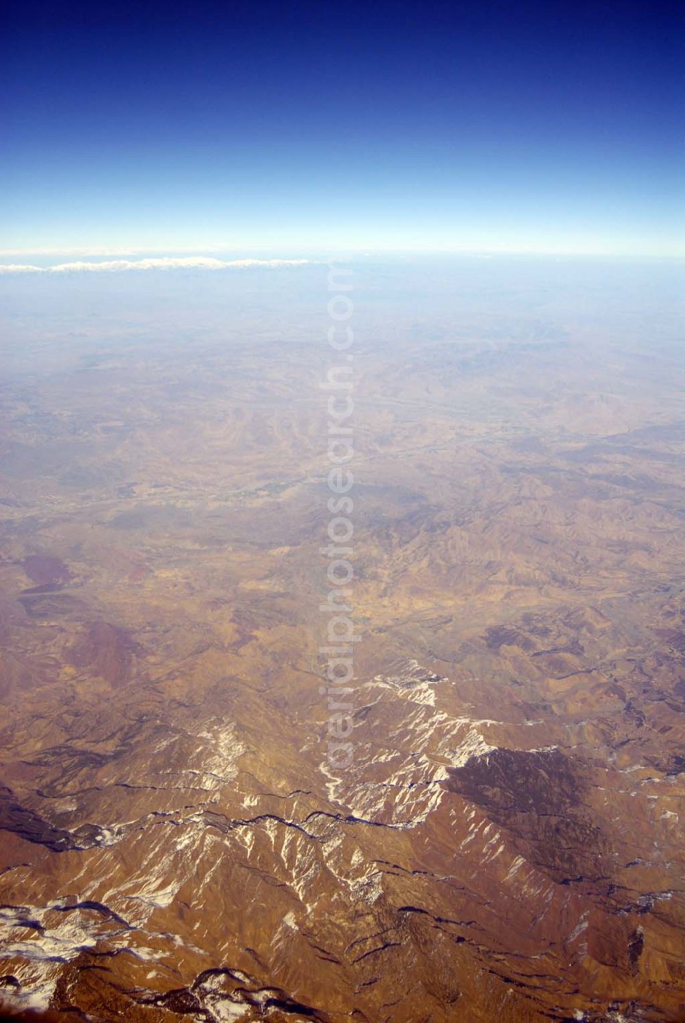 Dera Ghazi Khan / Pakistan from the bird's eye view: Grenze zu Afghanistan westlich der Tiefebene bei Dera Ghazi Khan in Pakistan.