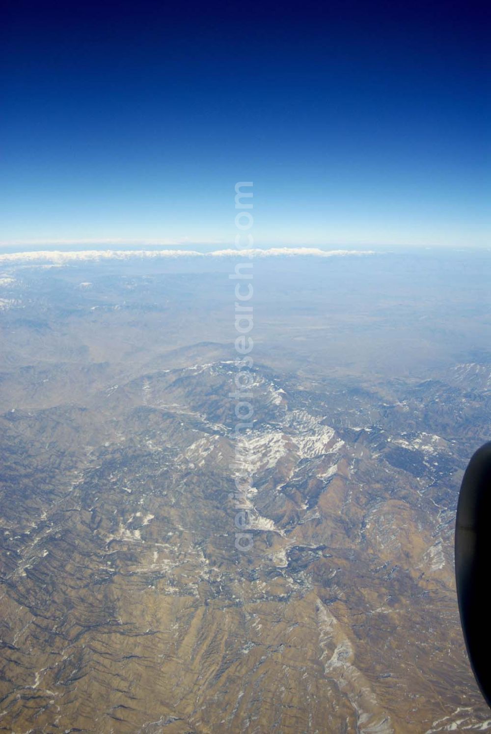 Dera Ghazi Khan / Pakistan from the bird's eye view: Grenze zu Afghanistan westlich der Tiefebene bei Dera Ghazi Khan in Pakistan.