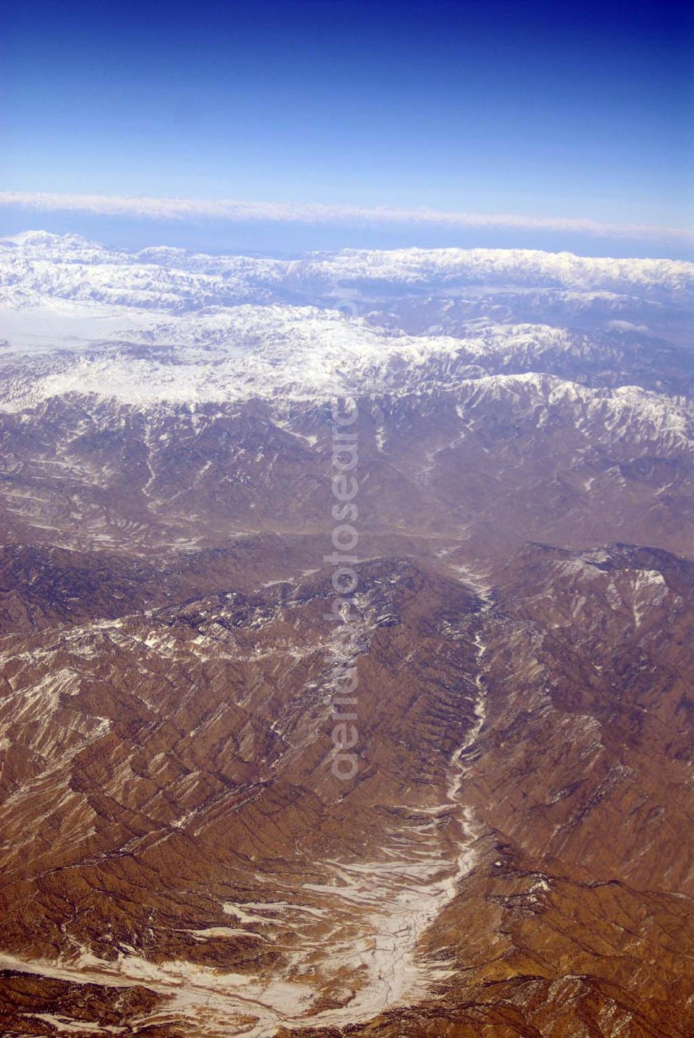 Aerial image Dera Ghazi Khan / Pakistan - Grenze zu Afghanistan westlich der Tiefebene bei Dera Ghazi Khan in Pakistan.