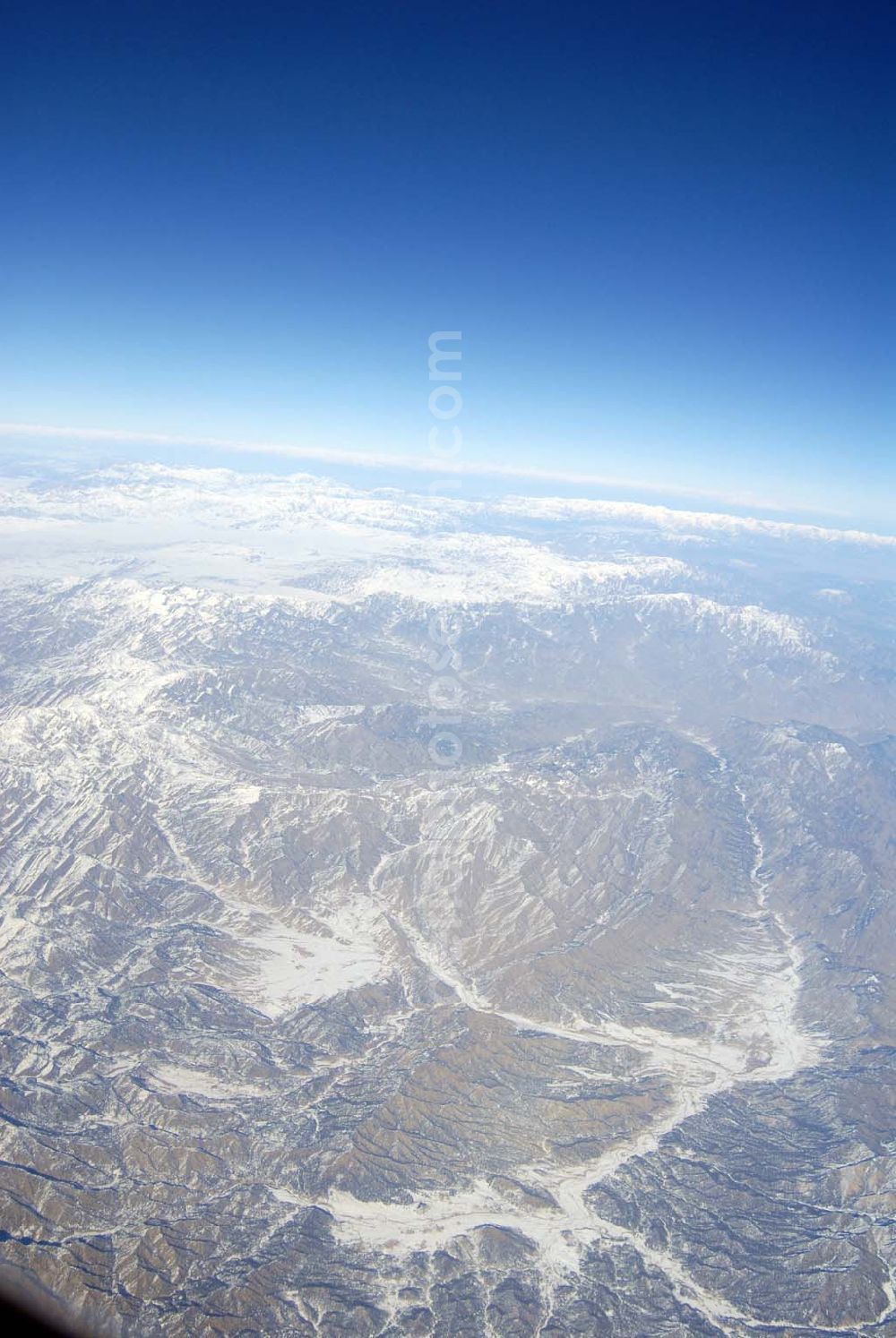 Dera Ghazi Khan / Pakistan from above - Grenze zu Afghanistan westlich der Tiefebene bei Dera Ghazi Khan in Pakistan.