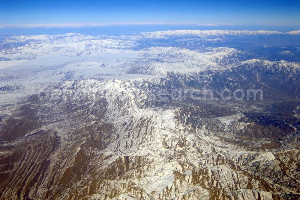 Aerial photograph Dera Ghazi Khan / Pakistan - Grenze zu Afghanistan westlich der Tiefebene bei Dera Ghazi Khan in Pakistan.