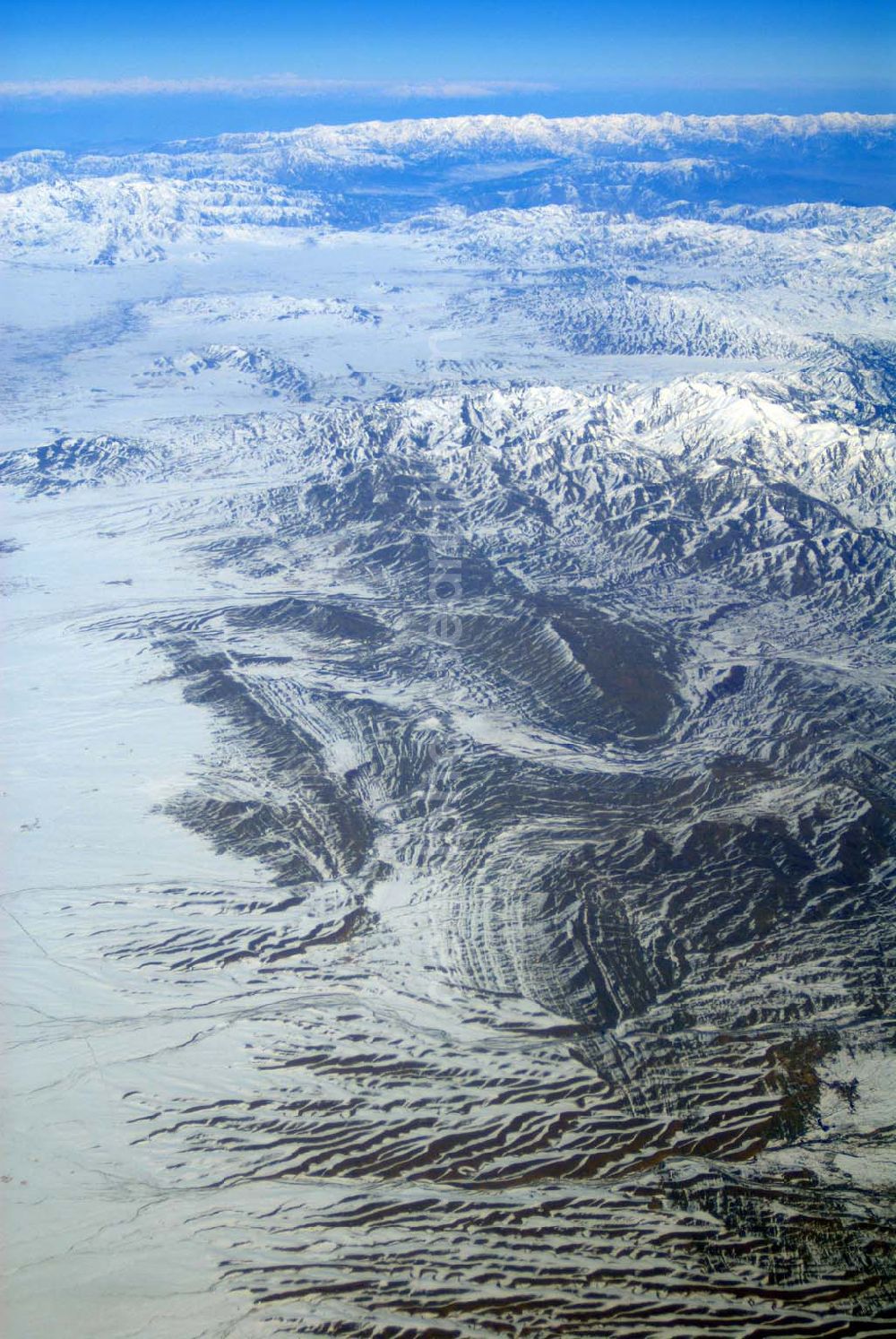 Dera Ghazi Khan / Pakistan from above - Grenze zu Afghanistan westlich der Tiefebene bei Dera Ghazi Khan in Pakistan.