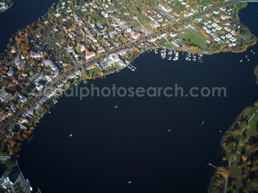 Potsdam from the bird's eye view: View of the lake Tiefer See in Potsdam in the state Brandenburg