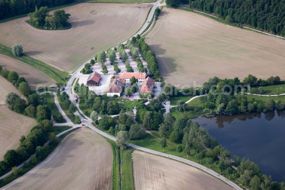 Aerial photograph Salem - Zoo grounds Affenberg at the mendlishauser pond in Salem in the state Baden-Wuerttemberg