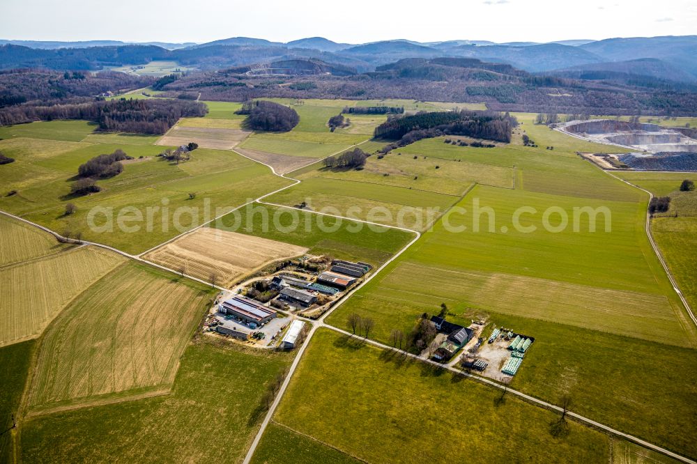 Brilon from the bird's eye view: Animal breeding stables in Brilon at Sauerland in the state North Rhine-Westphalia, Germany